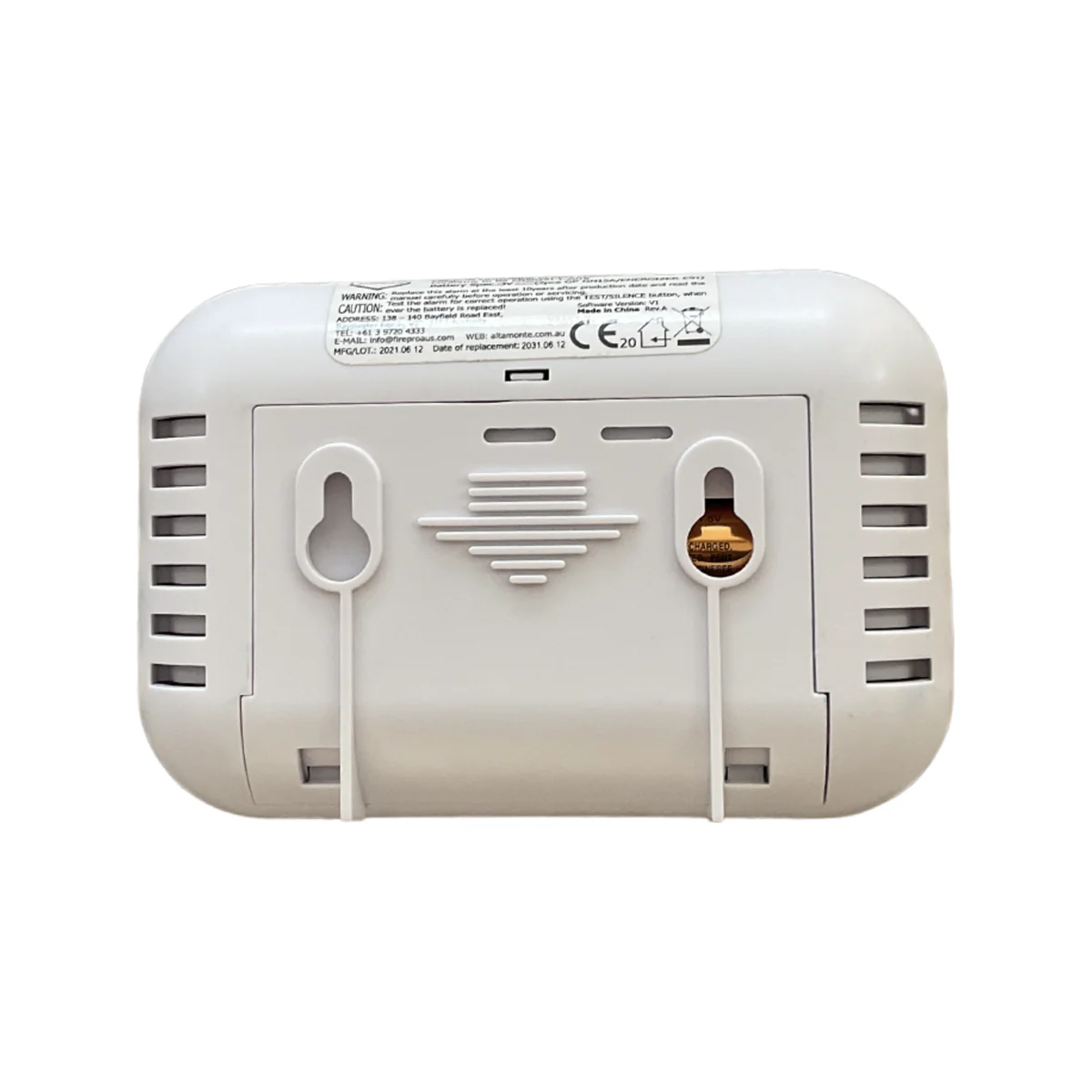 FirePro Carbon Monoxide Alarm - 120mm - Plastic - LCD Display - Image 2