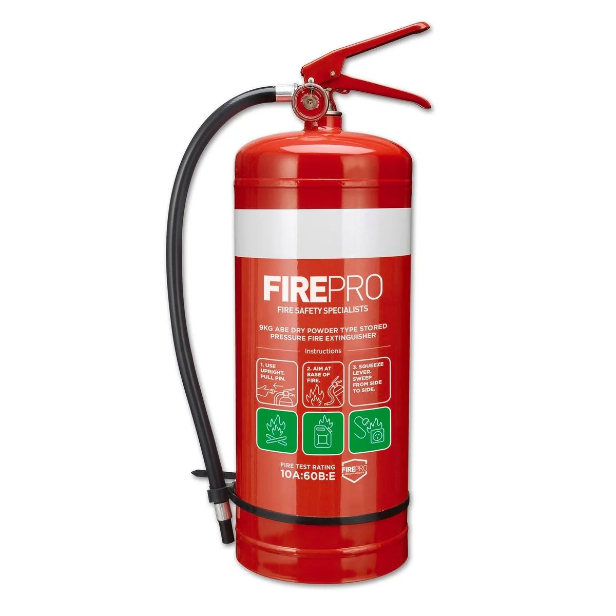 Firepro Dry Powder Fire Extinguisher - 9kg - Metal - Heavy Duty