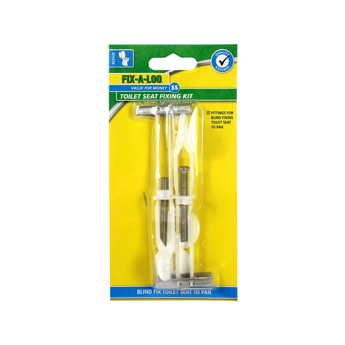 Fix a Loo Toilet Seat Blind Fixing Kit - 240mm x 125mm - Plastic - Easy Fit - Image 2