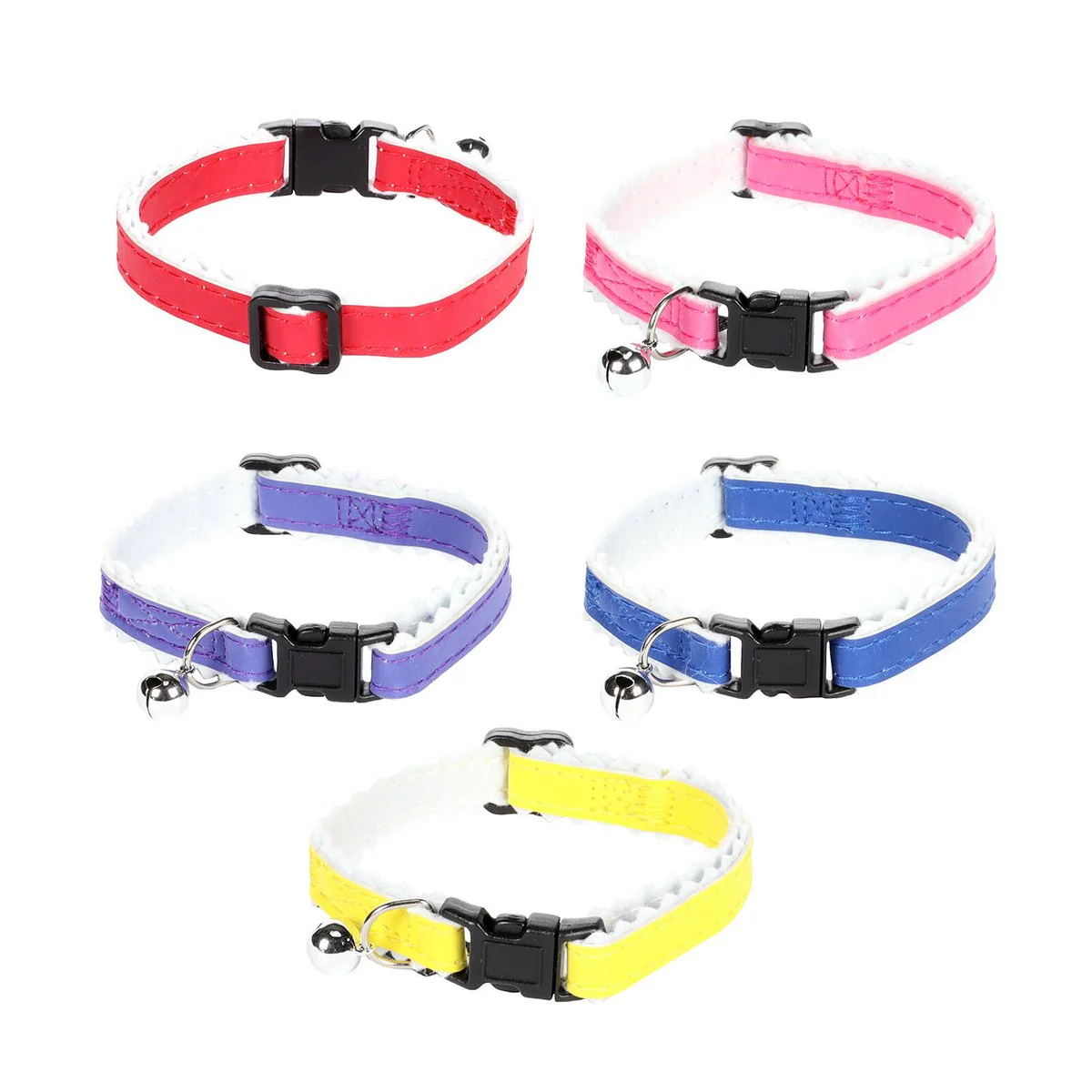 Flamingo Cat Collar - Lined Bright Ziggi - 30cm - 5 Assorted Colours - Adjustable Safety Buckle - Image 2