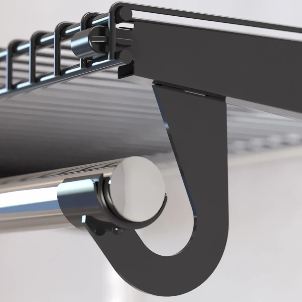 Flexi Storage Black Hanging Rod Bracket 2 Pack - 80mm x 100mm - Easy Install - Image 2