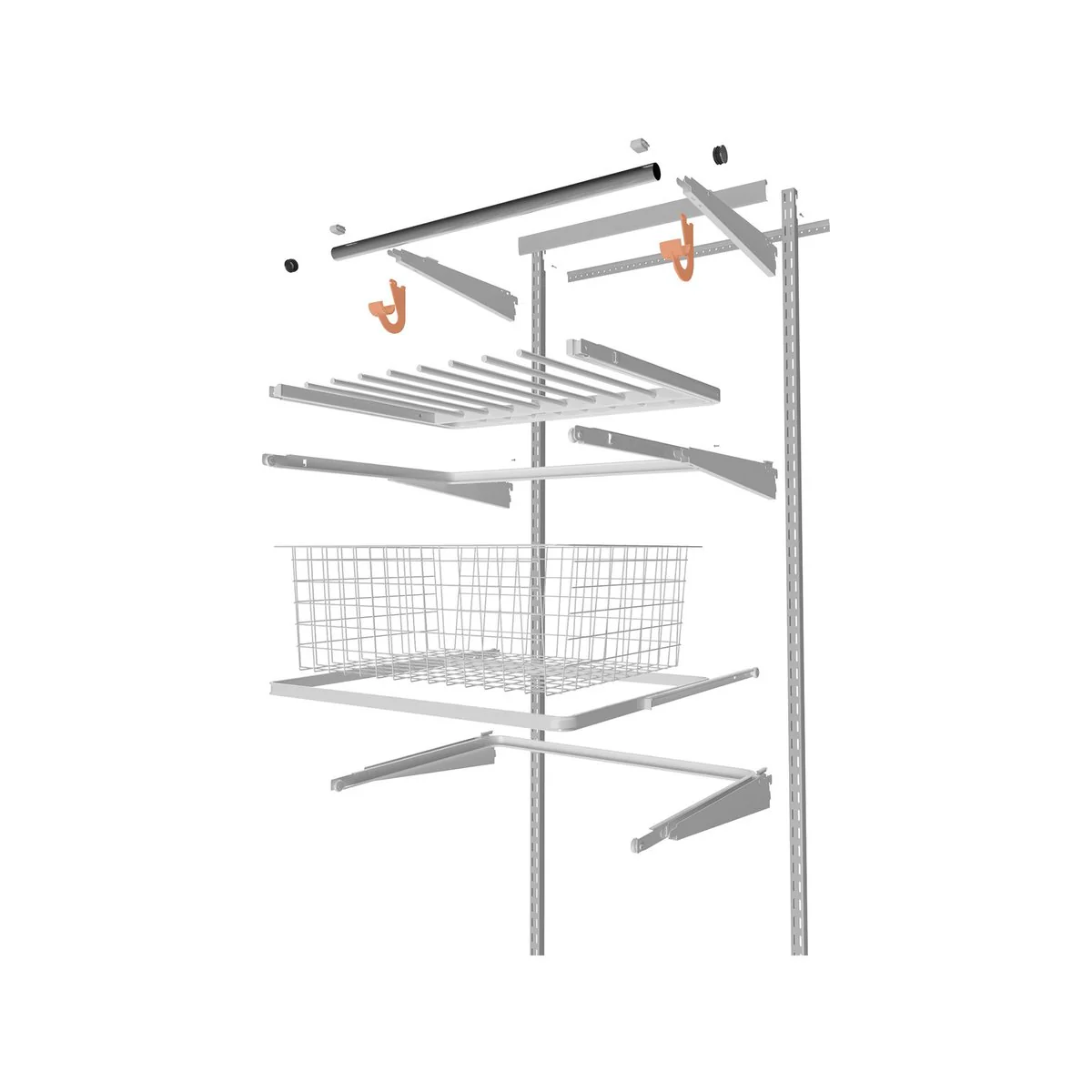 Flexi Storage Black Hanging Rod Bracket 2 Pack - 80mm x 100mm - Easy Install - Image 4