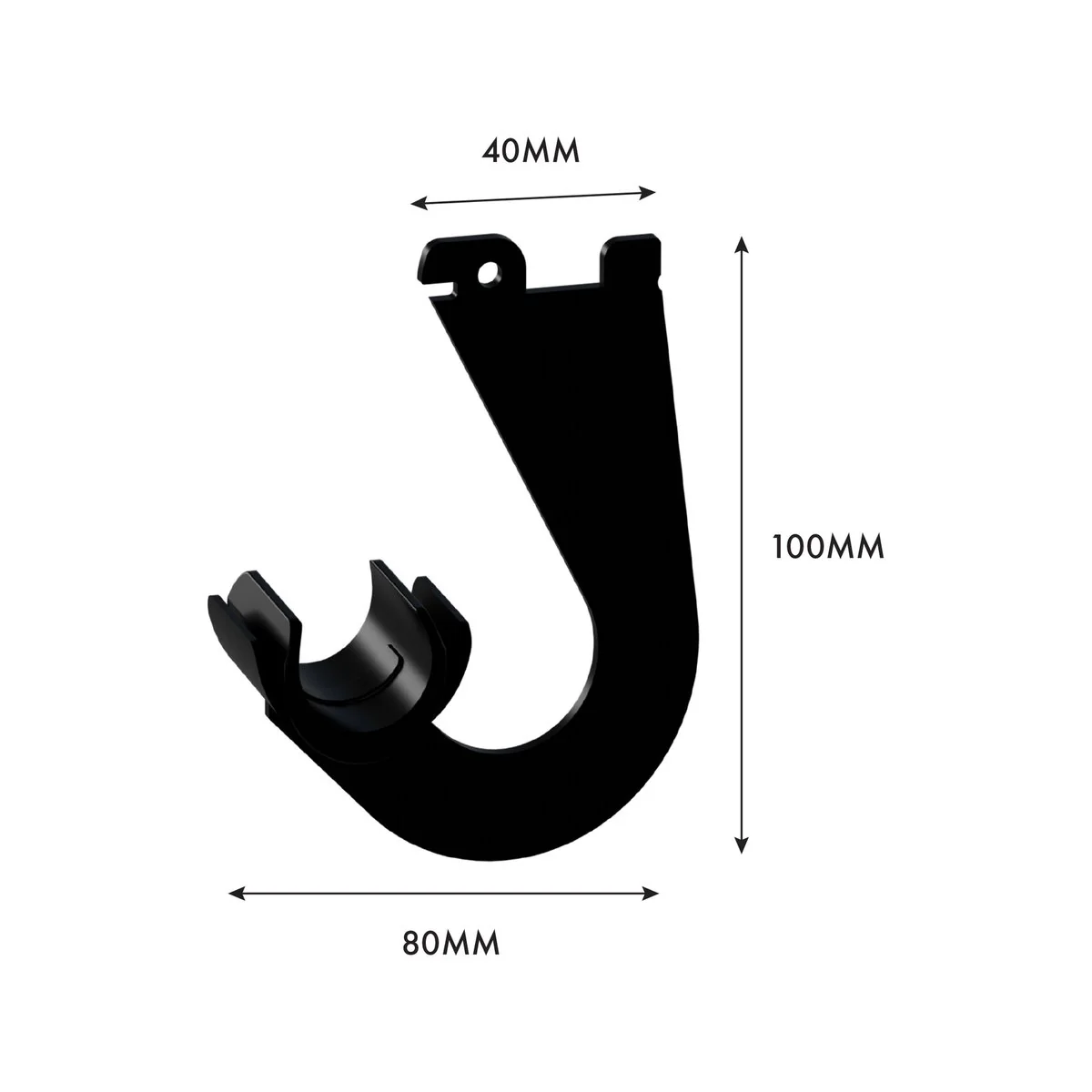 Flexi Storage Black Hanging Rod Bracket 2 Pack - 80mm x 100mm - Easy Install - Image 5