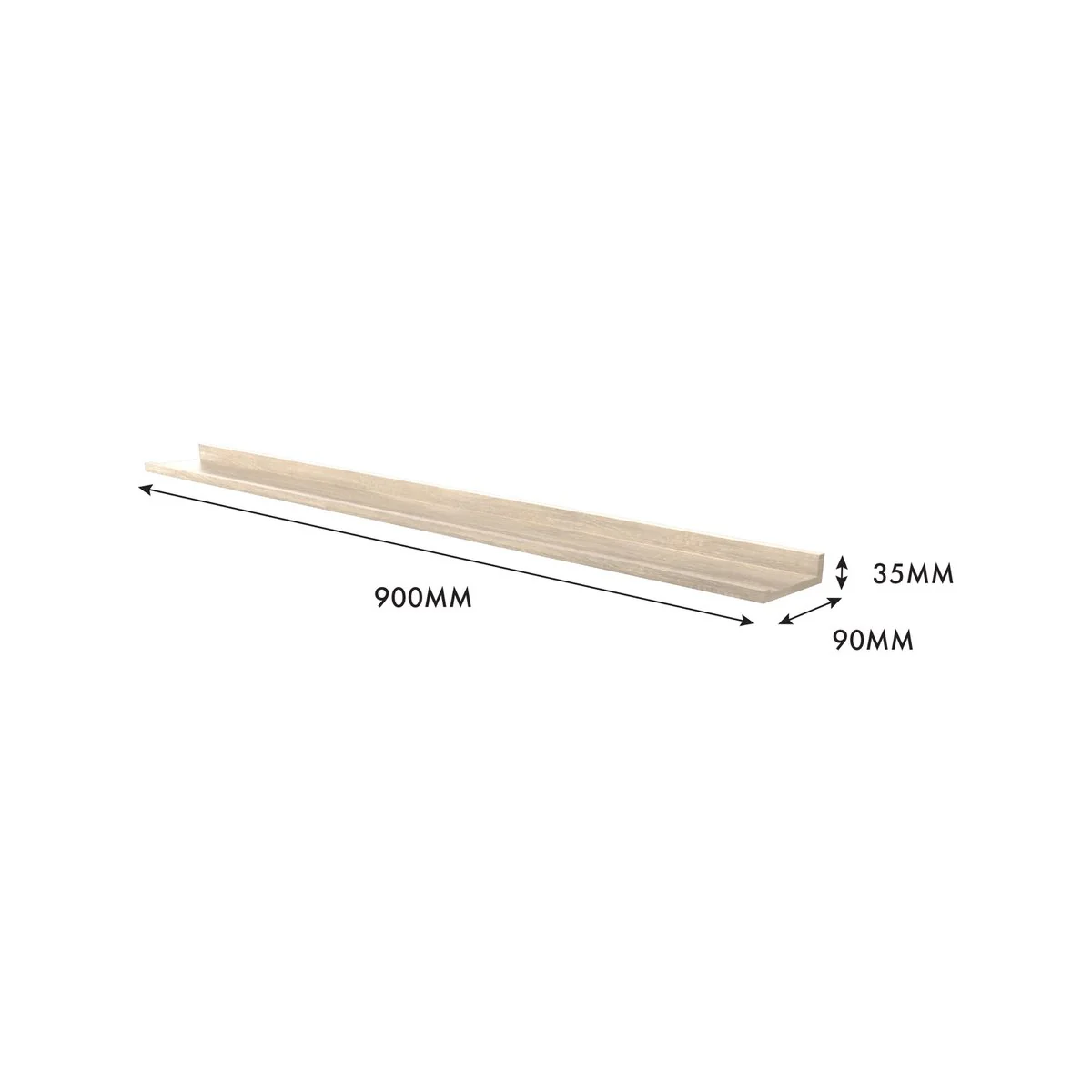 Flexi Storage Oak Photo Shelf - 900mm - Decorative Wall Shelf - Indoor Use - Image 4