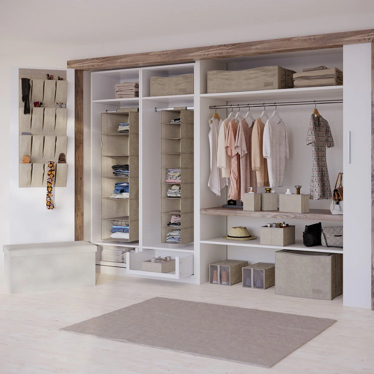 Flexi Storage Wardrobe Ash 16 Pocket Hanging Organiser - 440mm x 1120mm - Space-efficient Storage - Image 2