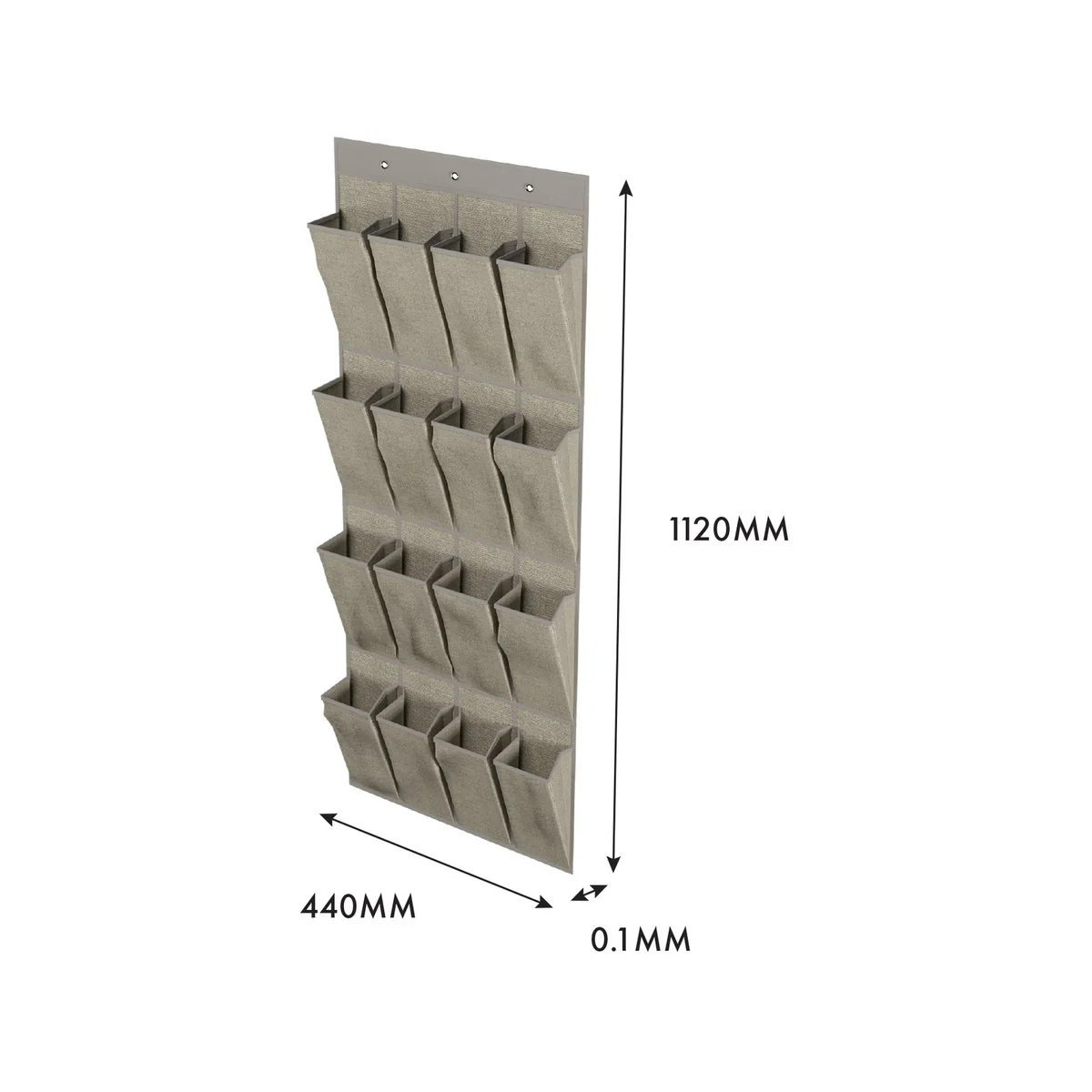 Flexi Storage Wardrobe Ash 16 Pocket Hanging Organiser - 440mm x 1120mm - Space-efficient Storage - Image 4