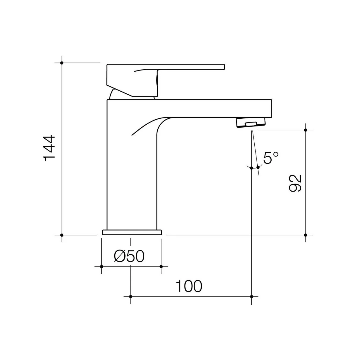Flexispray Black Havana Basin Mixer - Lead Free - 50mm x 144mm x 100mm - Matte Black - Water Efficient - Image 2