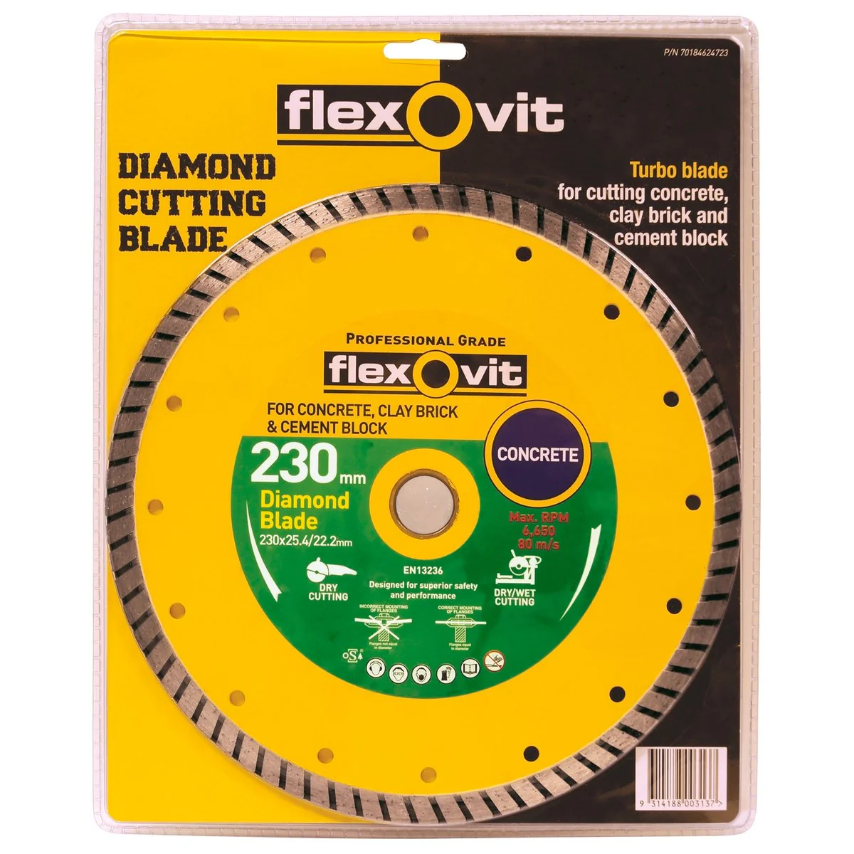 Flexovit Diamond Cutter Blade - 230mm - Metal - Fast Cutting