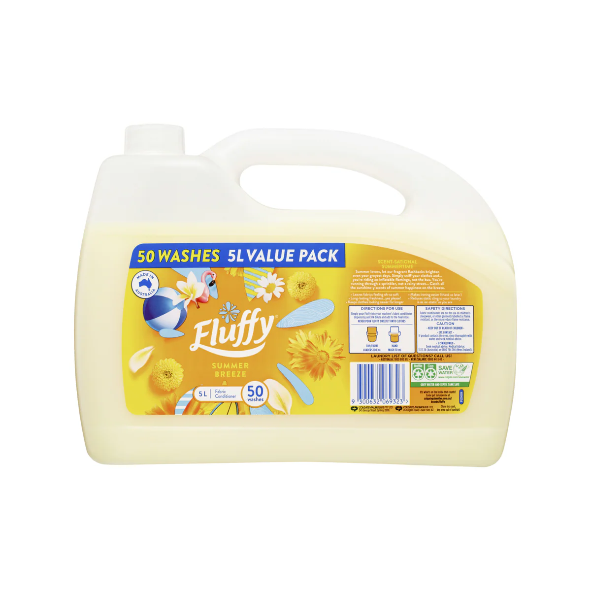 Fluffy Fabric Conditioner Summer Breeze - 5L - 50 Washes - Floral Scent