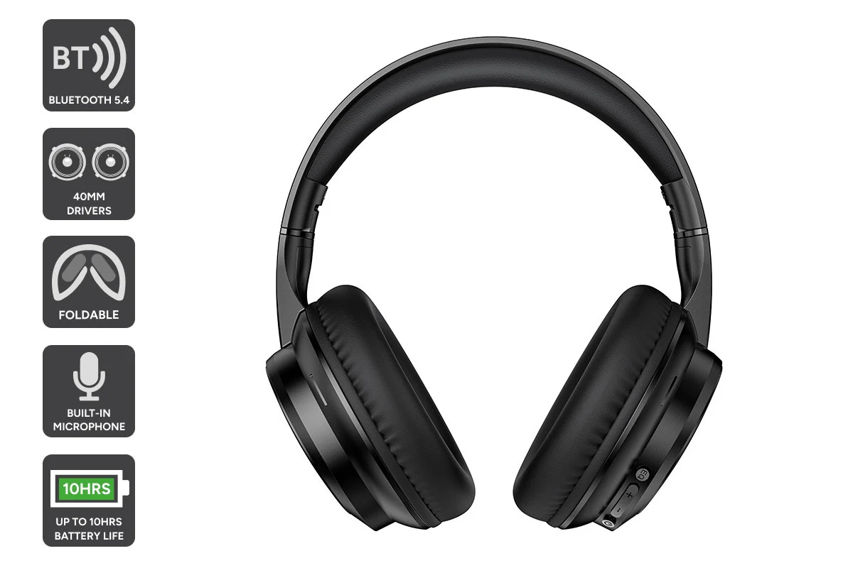 Foldable Bluetooth Wireless Over-Ear Headphones with EQ Modes
