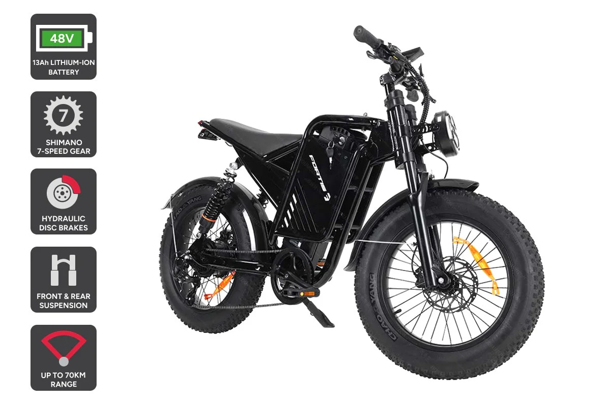 Fortis FatBro Plus 48V 13Ah Electric Bike with Fat Tyres and Suspension