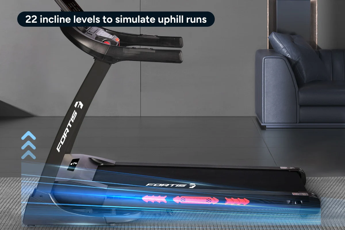 Fortis Foldable Incline Treadmill with 22 Levels & 3.5HP Motor - Image 15