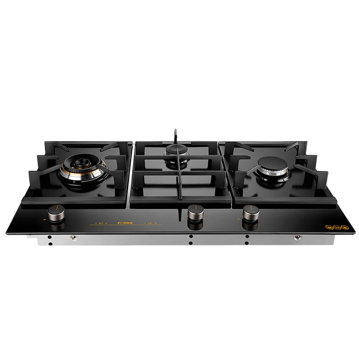 Fotile 3 Burner Glass Cooktop GLG90305 Black Silver Tempered Glass - Image 2