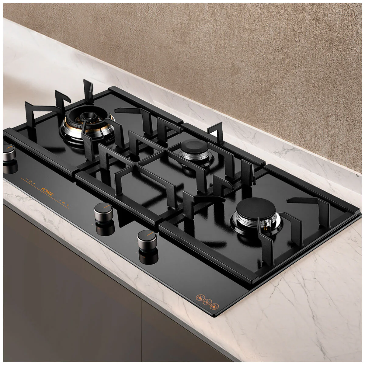 Fotile 3 Burner Glass Cooktop GLG90305 Black Silver Tempered Glass - Image 4