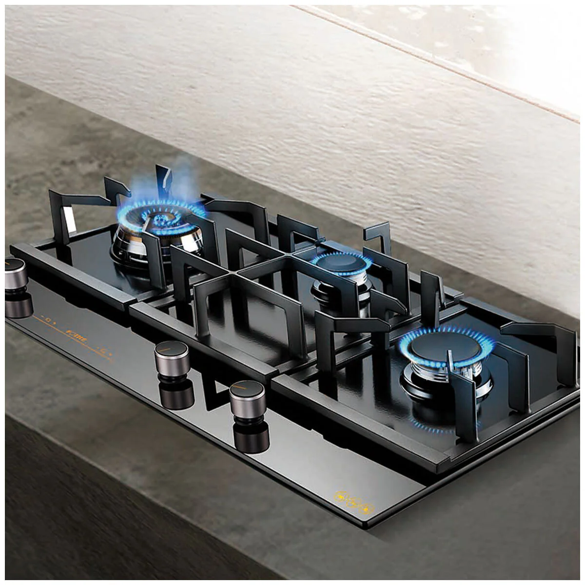 Fotile 3 Burner Glass Cooktop GLG90305 Black Silver Tempered Glass - Image 5