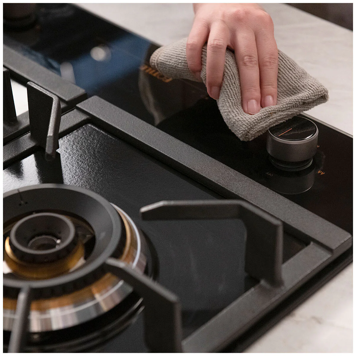 Fotile 3 Burner Glass Cooktop GLG90305 Black Silver Tempered Glass - Image 8
