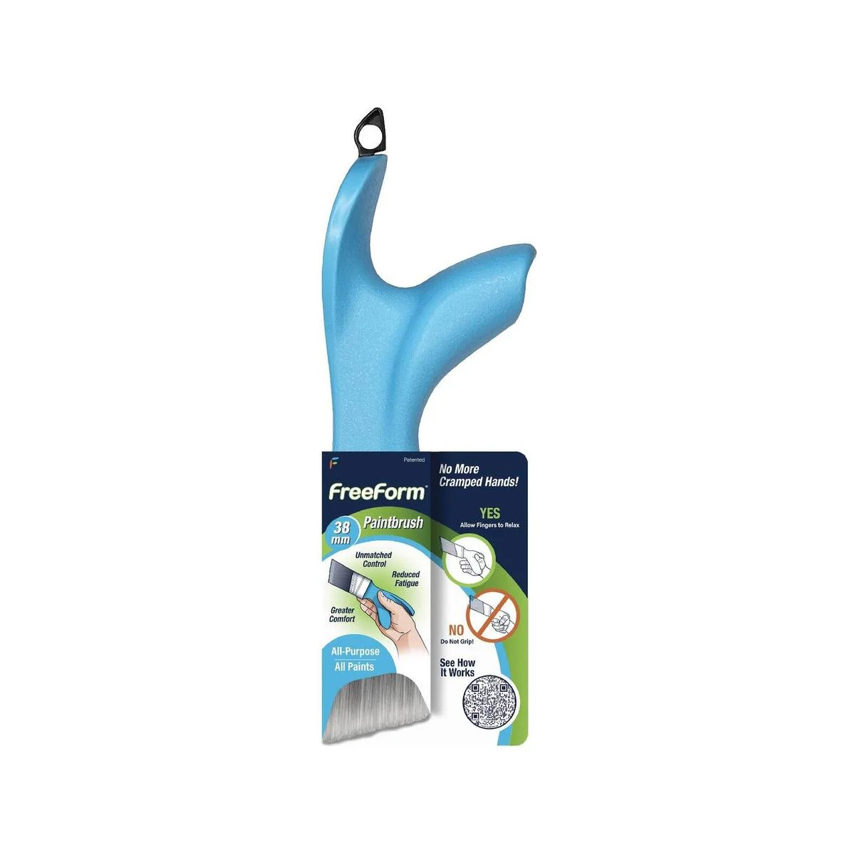 Freeform All Purpose Paint Brush 38mm - Ergonomic Grip - Synthetic Bristles