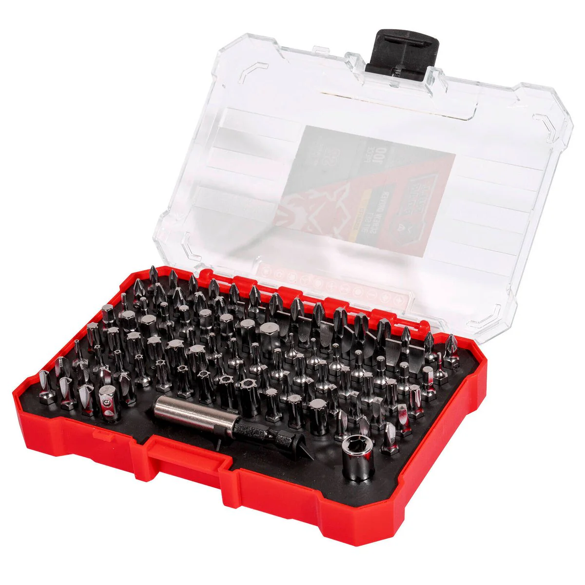 Full Boar 100 Piece Assorted Screwdriver Bit Set - S2 Steel - Modular Case - 168mm x 35mm x 118mm - Image 3