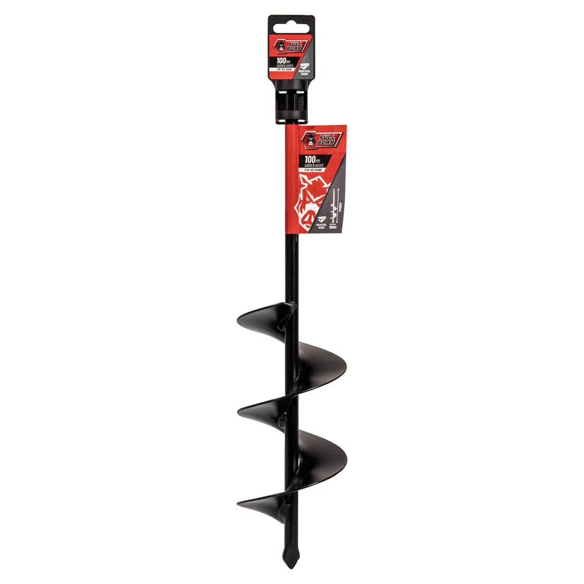 Full Boar 100mm Garden Auger Bit - Solid Steel - 450mm Drilling Depth - Image 2