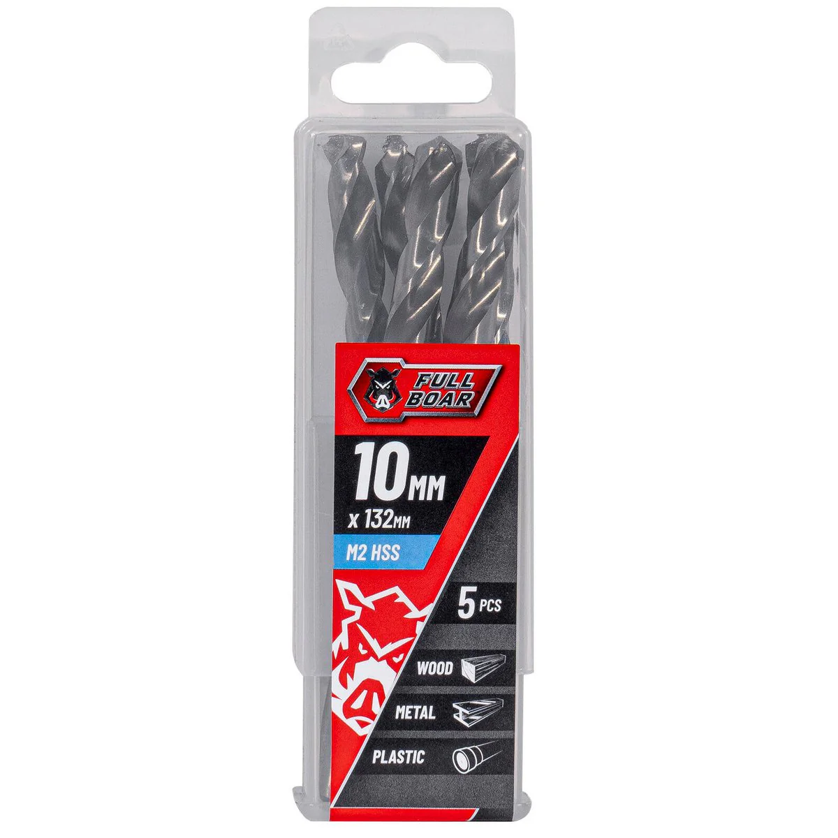 Full Boar 10mm HSS Drill Bit 5 Pack - Precision Drilling - Durable M2 Steel