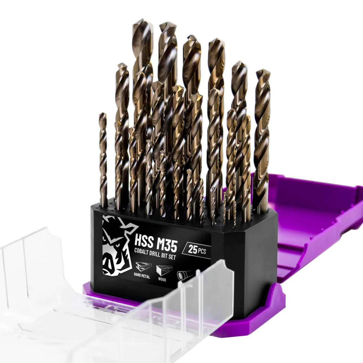 Full Boar 25 Piece HSS M35 Drill Bit Set - Precision Drilling - 135º Split Point - Image 2