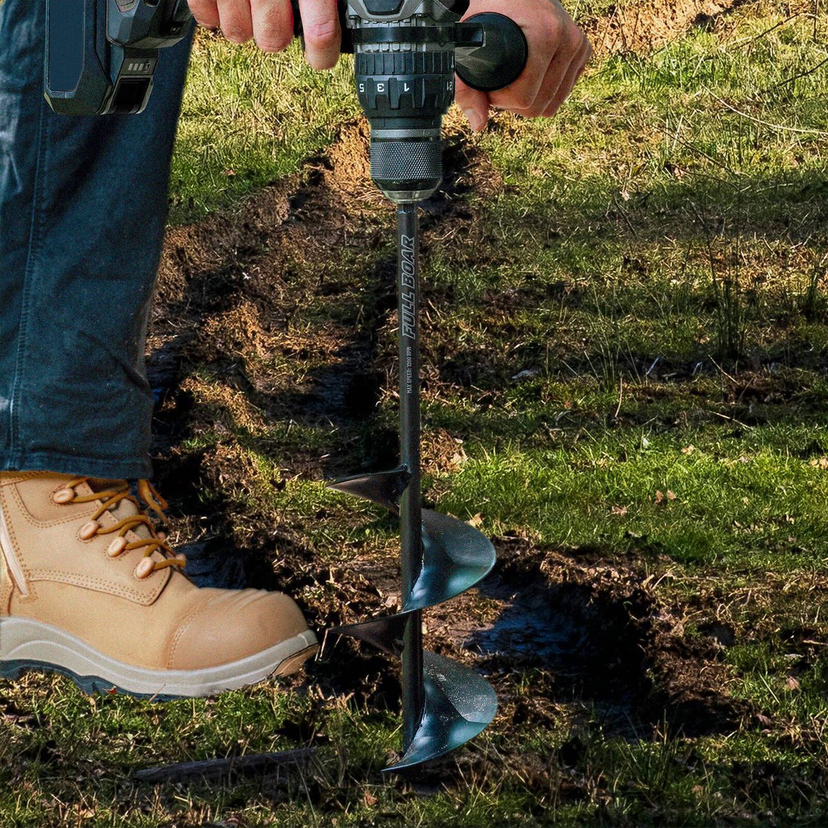 Full Boar 50mm Garden Auger Bit FBGA-50450 - Solid Steel - Durable - 450mm Depth - Image 3