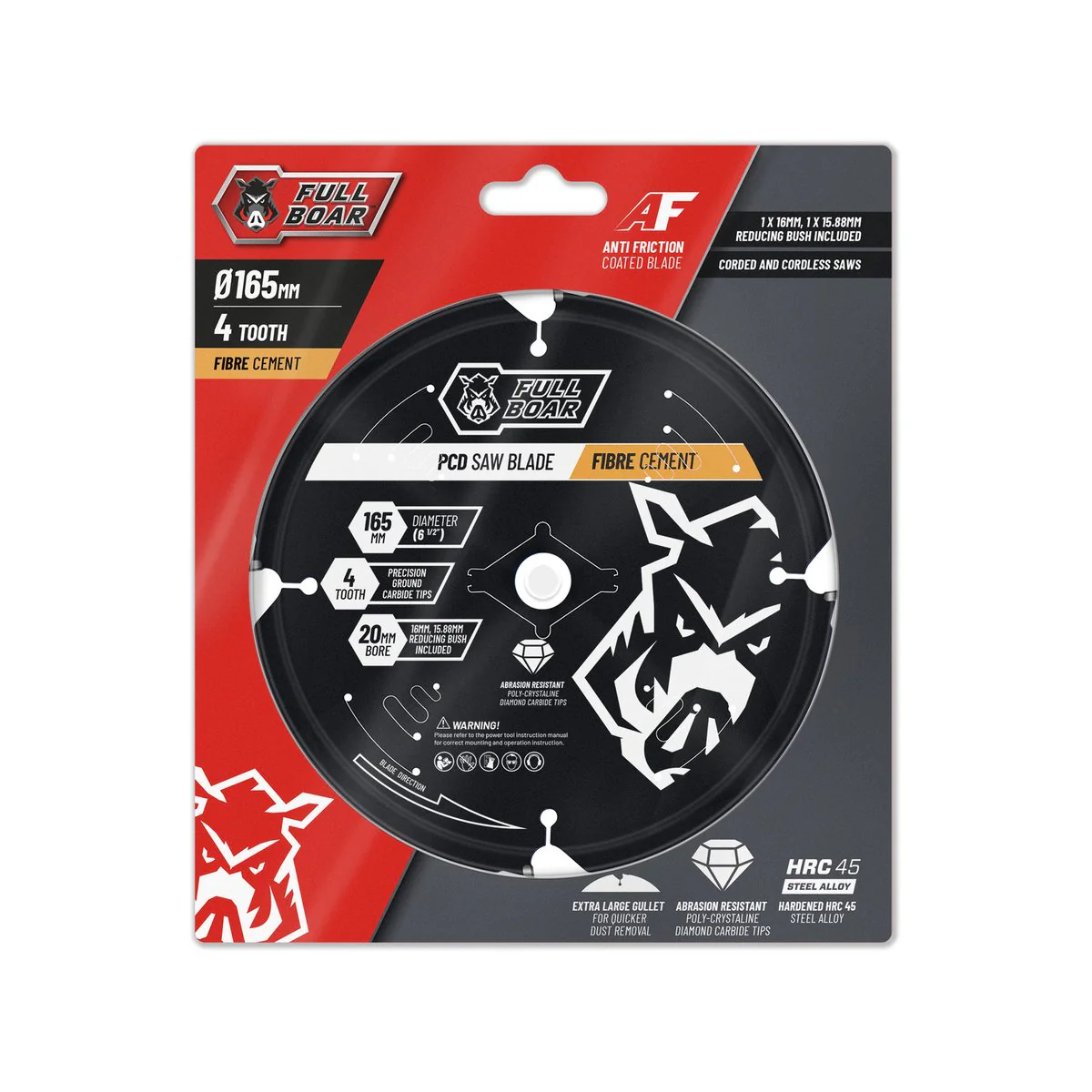 Full Boar Fibre Cement Circular Saw Blade - 165mm - 4 Teeth - Precision Cutting - Image 2