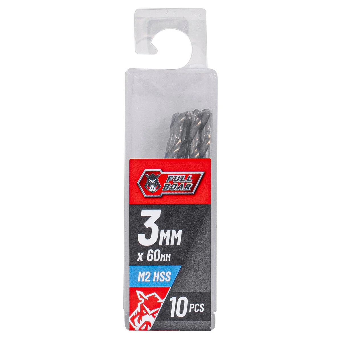 Full Boar HSS Drill Bit 10 Pack - 3mm - Precision Drilling - Metal, Wood, Plastics