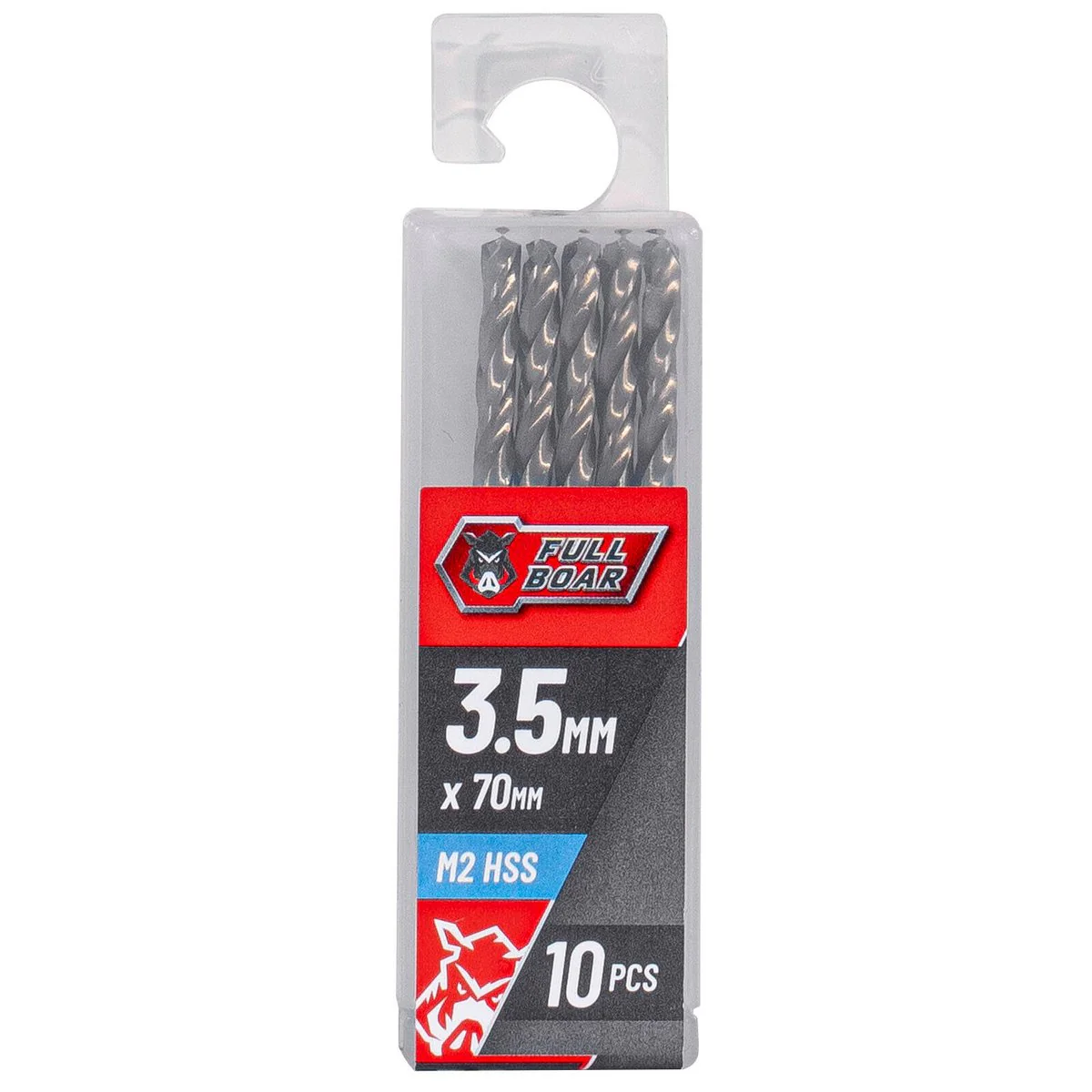 Full Boar HSS Drill Bit Pack of 10 - 3.5mm - Metal, Wood, Plastics