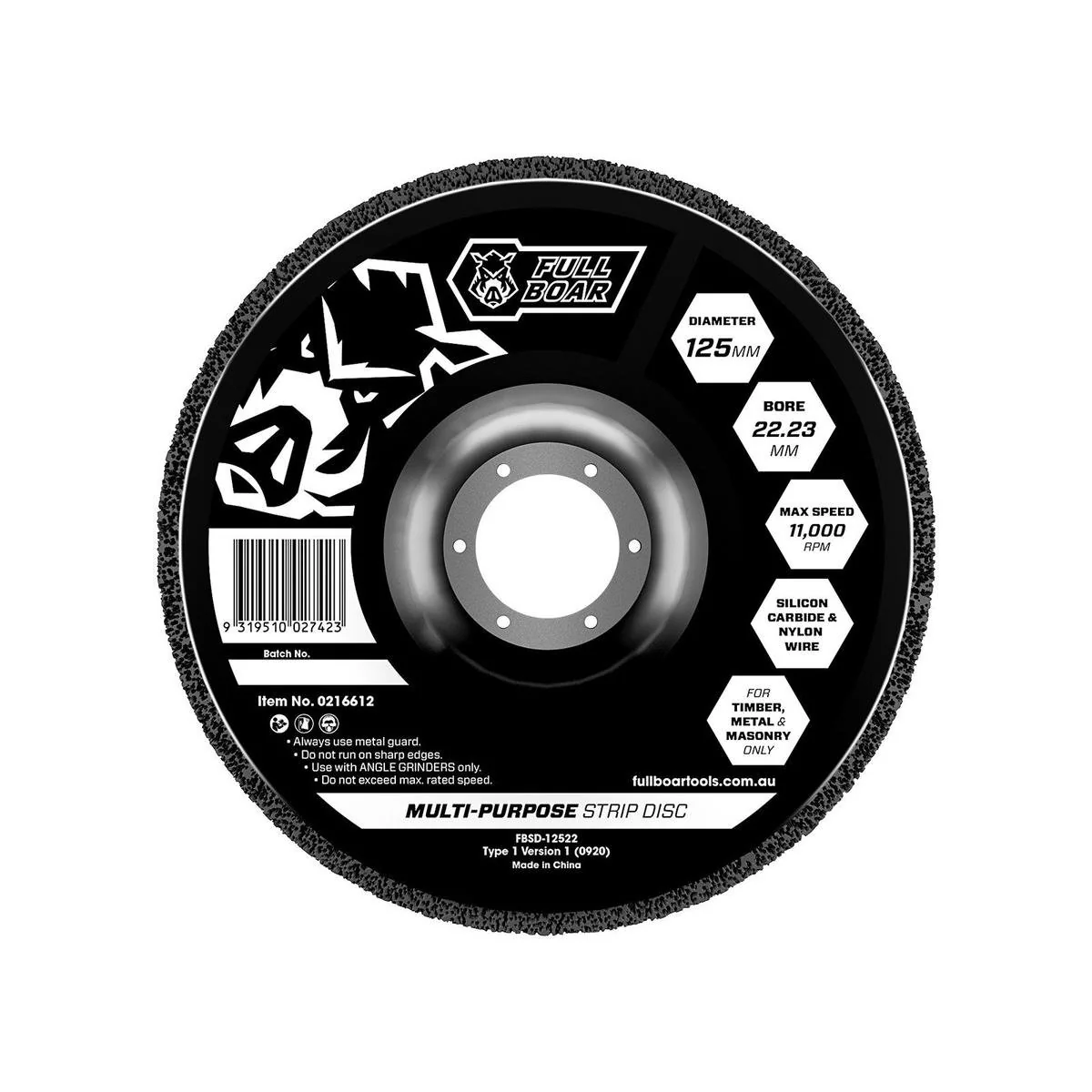 Full Boar Multi Purpose Strip Disc - 125mm - Silicon Carbide - Rust Removal