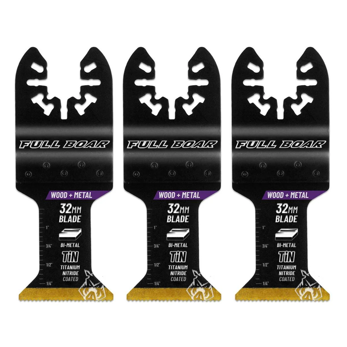 Full Boar Plunge Cut Multi Tool Blade 3 Pack - 32mm - Bi-Metal Construction