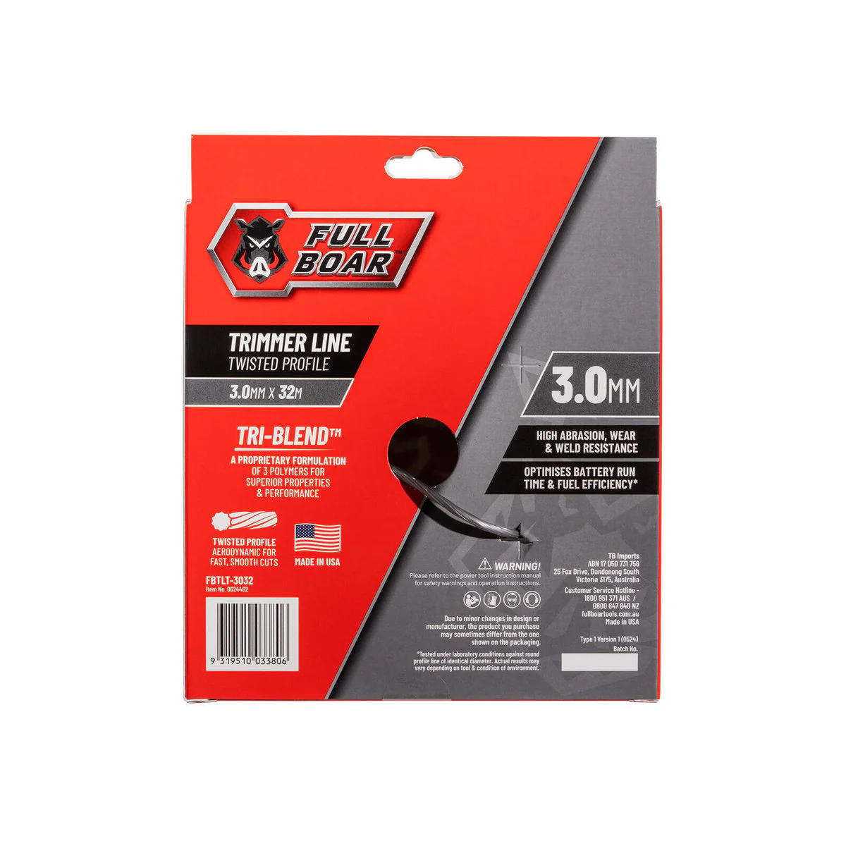 Full Boar Trimmer Line - 3.0mm x 32m - Twisted Profile - Durable Cutting - Image 2