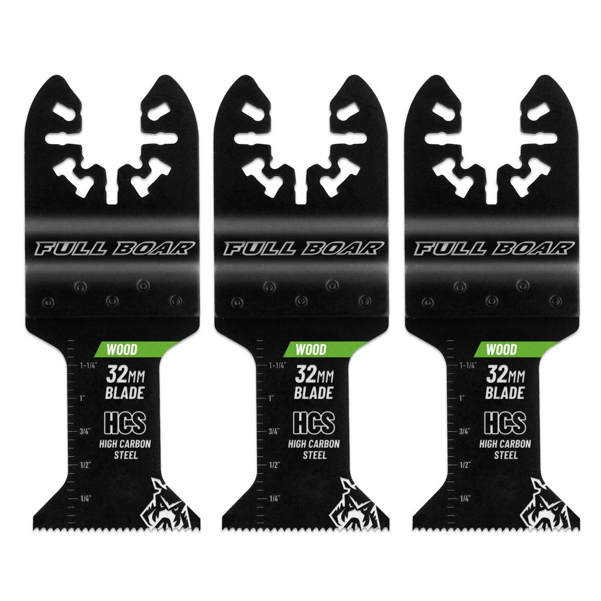 Full Boar Wood Flush Cut Multi Tool Blade 3 Pack - 32mm - High Carbon Steel