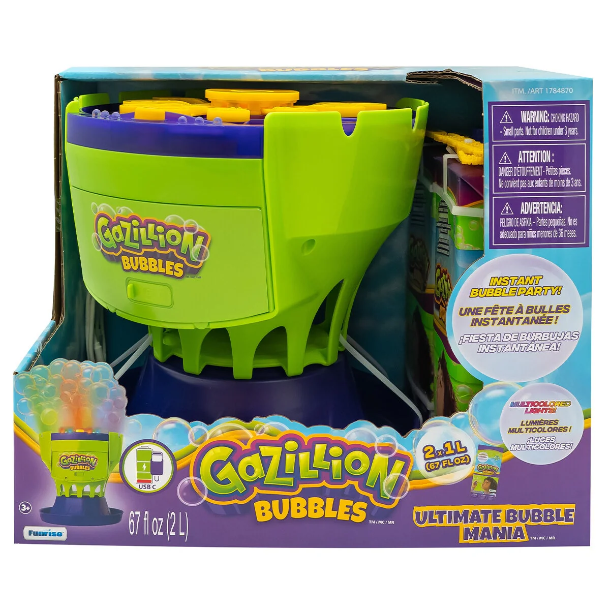 Funrise Bubble Machine 37648 Capacity 2.1L Rechargeable LED Light - Image 7