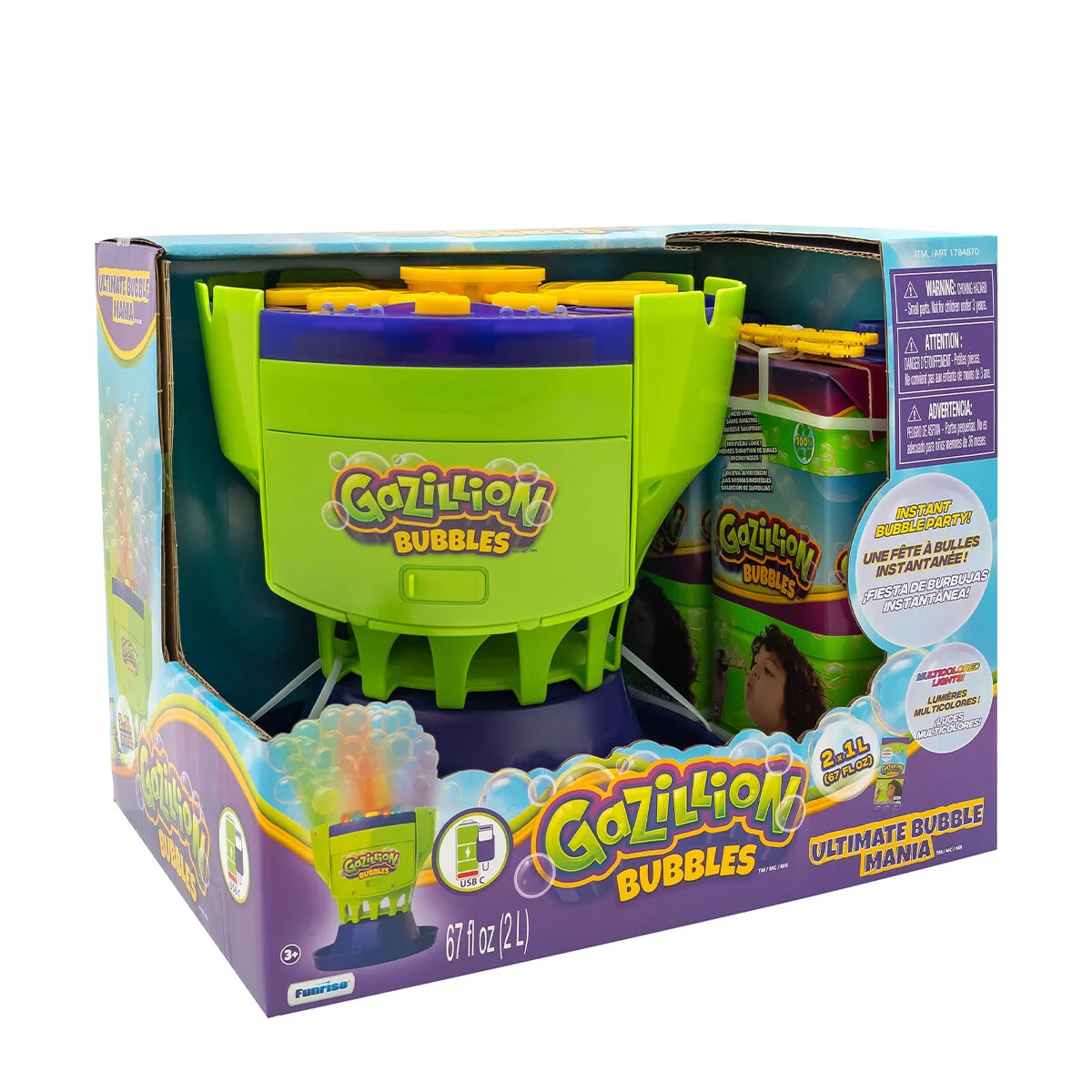 Funrise Bubble Machine 37648 Capacity 2.1L Rechargeable LED Light - Image 8