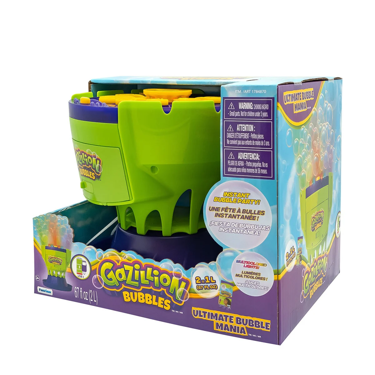 Funrise Bubble Machine 37648 Capacity 2.1L Rechargeable LED Light - Image 9