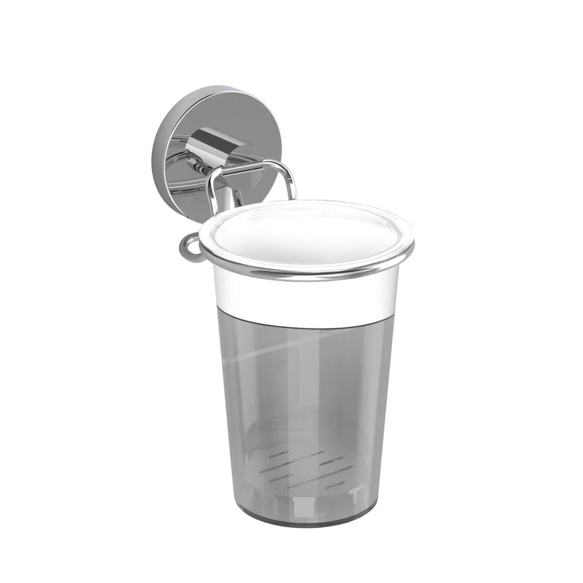 Fusion Loc Stainless Steel Suction Bathroom Tumbler - 8kg - Chrome - 90mm x 180mm x 130mm