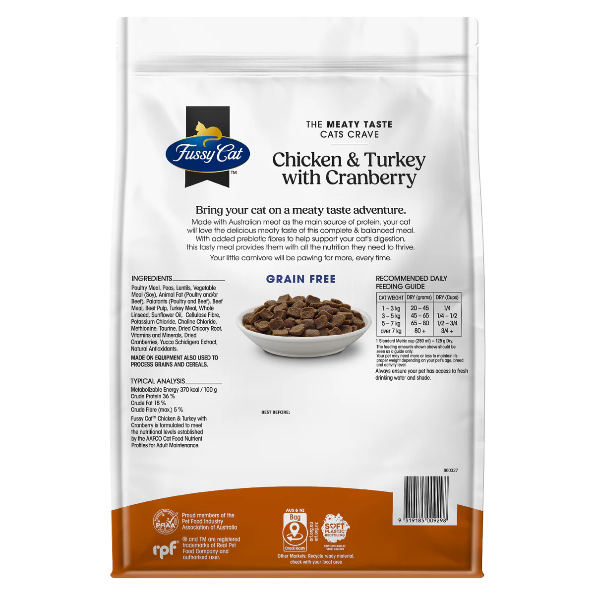 Fussy Cat Grain Free Dry Cat Food - Chicken Turkey with Cranberry 4kg - Complete Nutrition, Urinary Support - Image 2