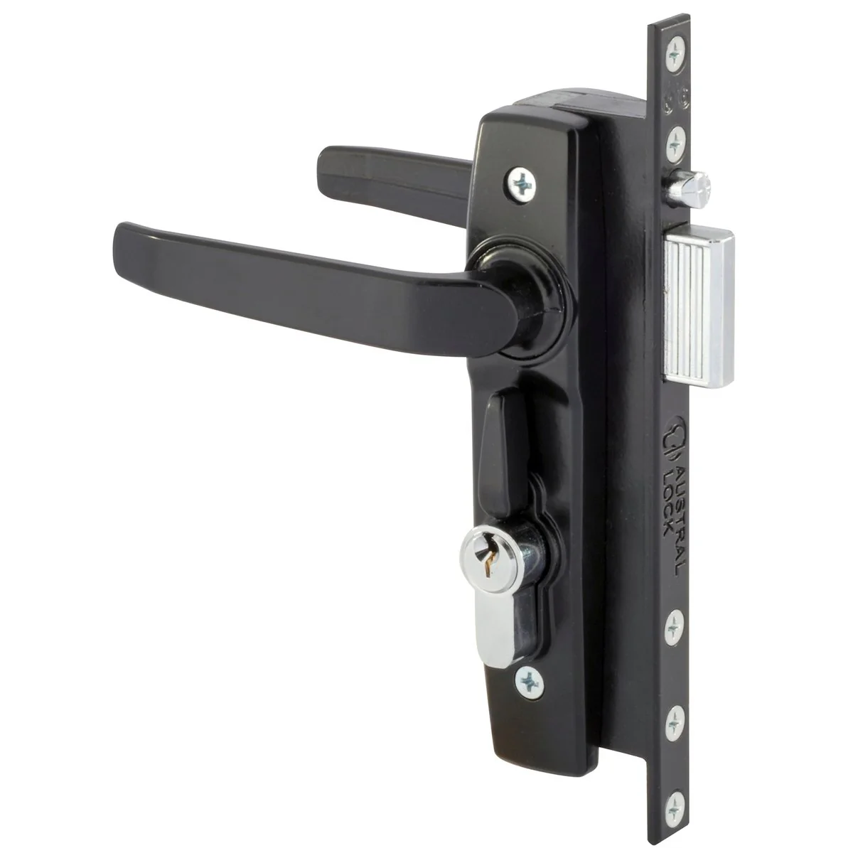 Gainsborough Black Hinged Security Door Deadlock - 190mm x 30mm x 70mm - Durable Security Solution
