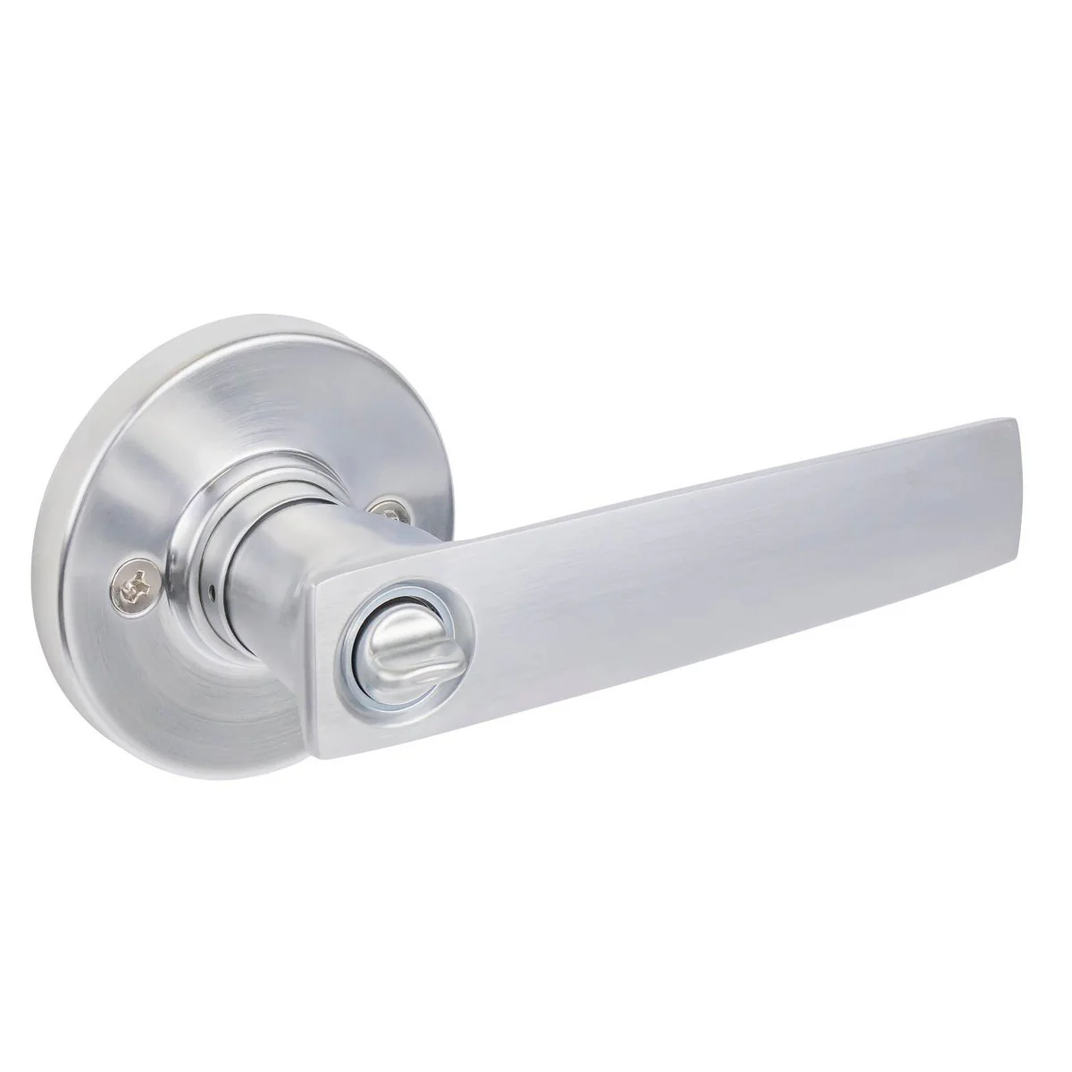 Gainsborough Neue Aurora Entrance Lever Set - Brushed Satin Chrome - 145mm x 67mm - Dual Sprung Latch - Image 3