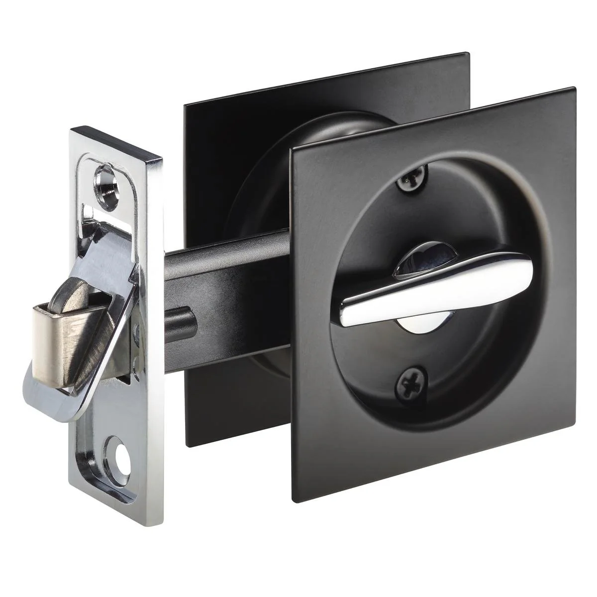 Gainsborough Privacy Cavity Sliding Door Set - 65mm - Matt Black - Lockable