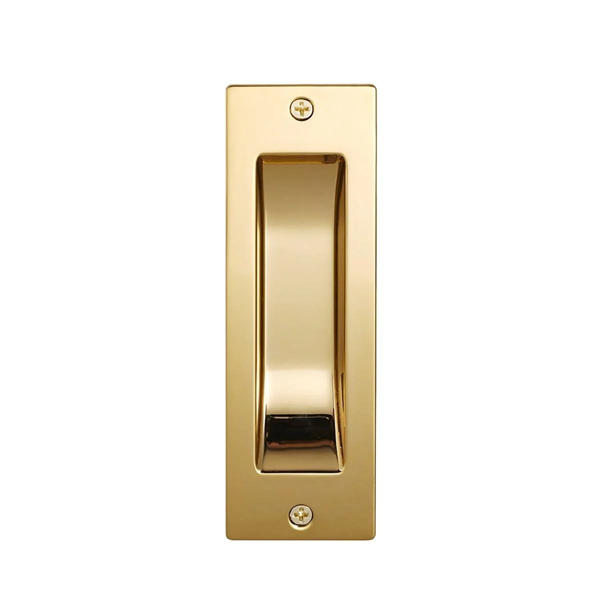 Gainsborough Rectangular Flush Pull - 35mm x 115mm - Zinc - Bright Goldtone