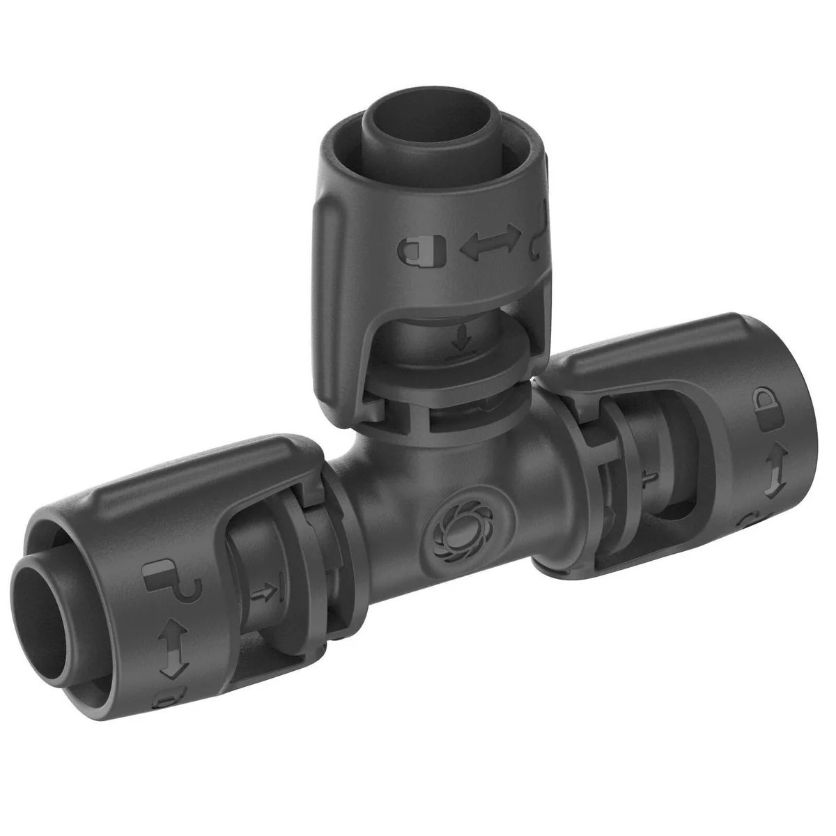 Gardena 13mm Micro Irrigation T Joint 2 Pack - 90-Degree Connection - Black