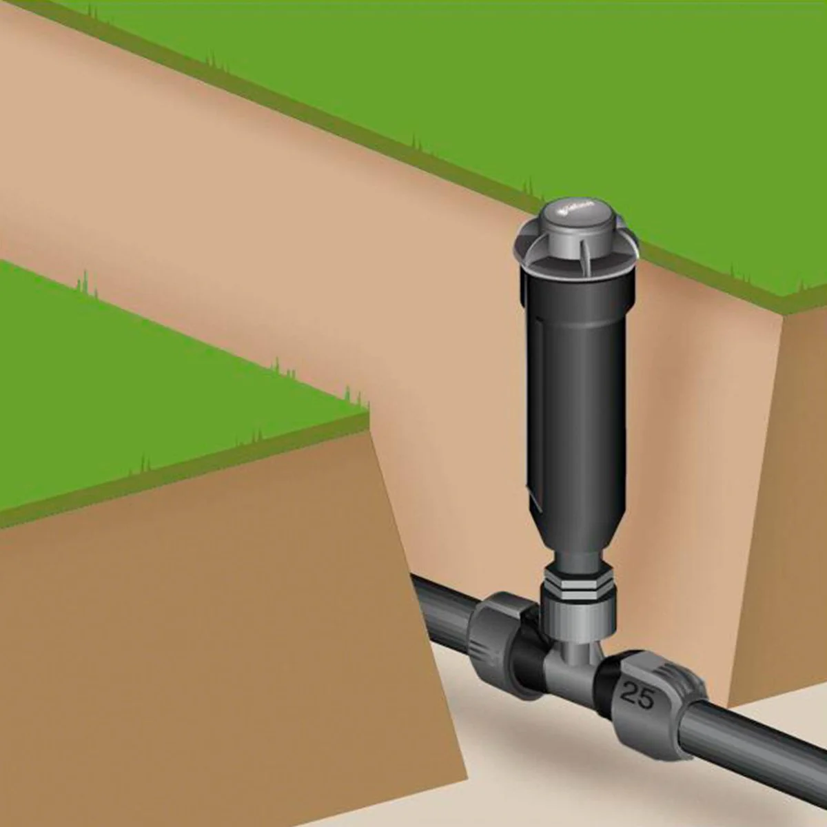 Gardena 25mm x Female Thread Pipeline T Piece - Black - Durable Connection - Image 5