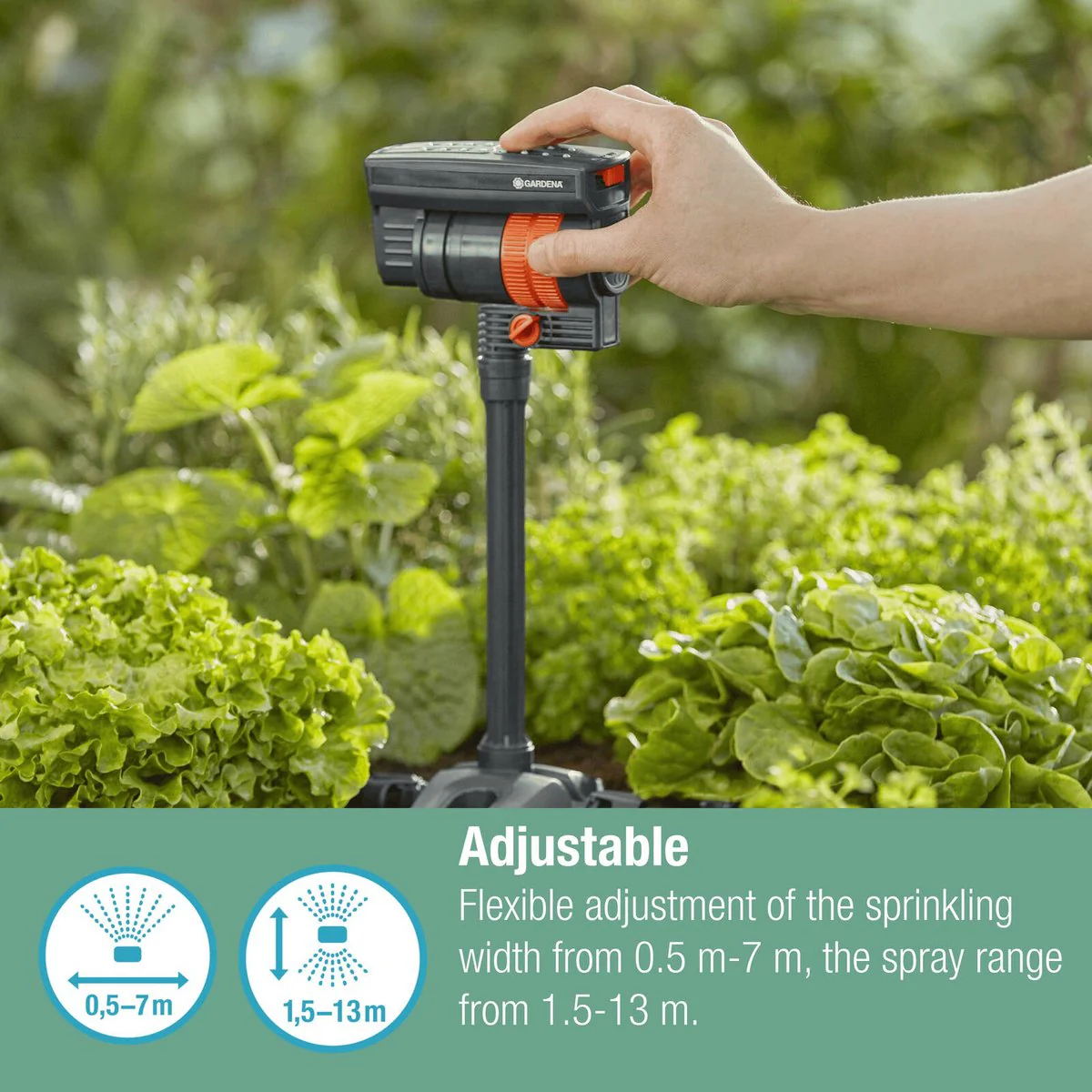 Gardena Micro Irrigation Oscillating Sprinkler OS 90 - 1 to 90 m² - Black - Adjustable Range - Image 5