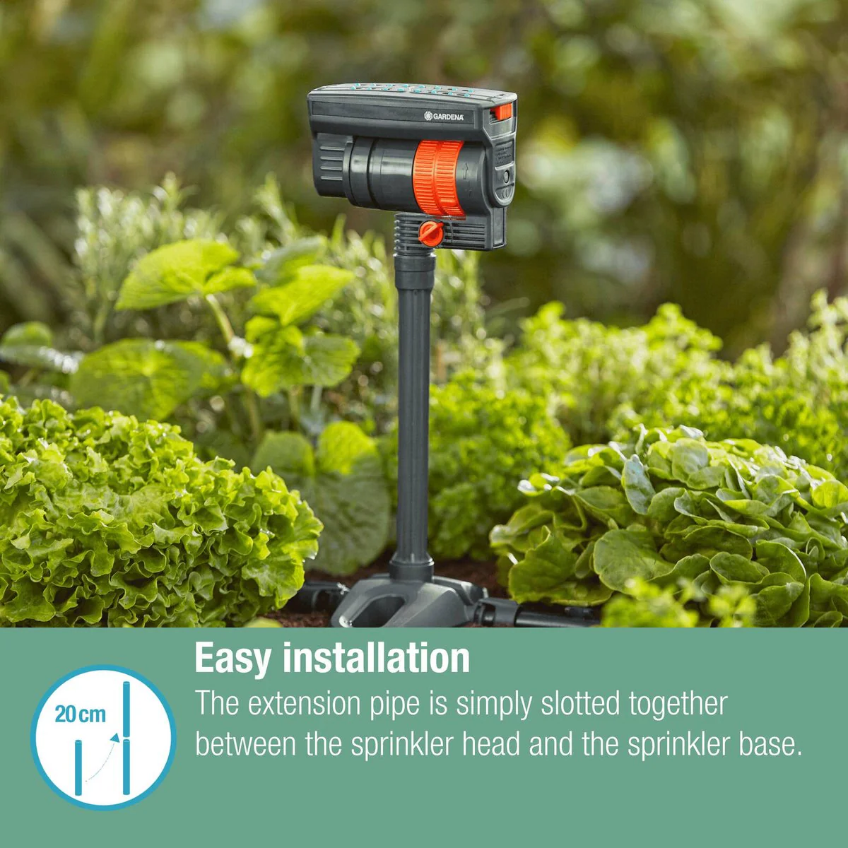 Gardena Micro Irrigation Sprinkler Extension Pipe 2 Pack - 20 cm - Black - Elevates Sprinkler OS 90 - Image 4
