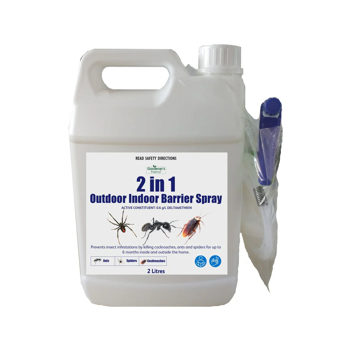 Gardeners Friend 2L Ready to Use 2 in 1 Barrier Spray - Indoor Outdoor Pest Control