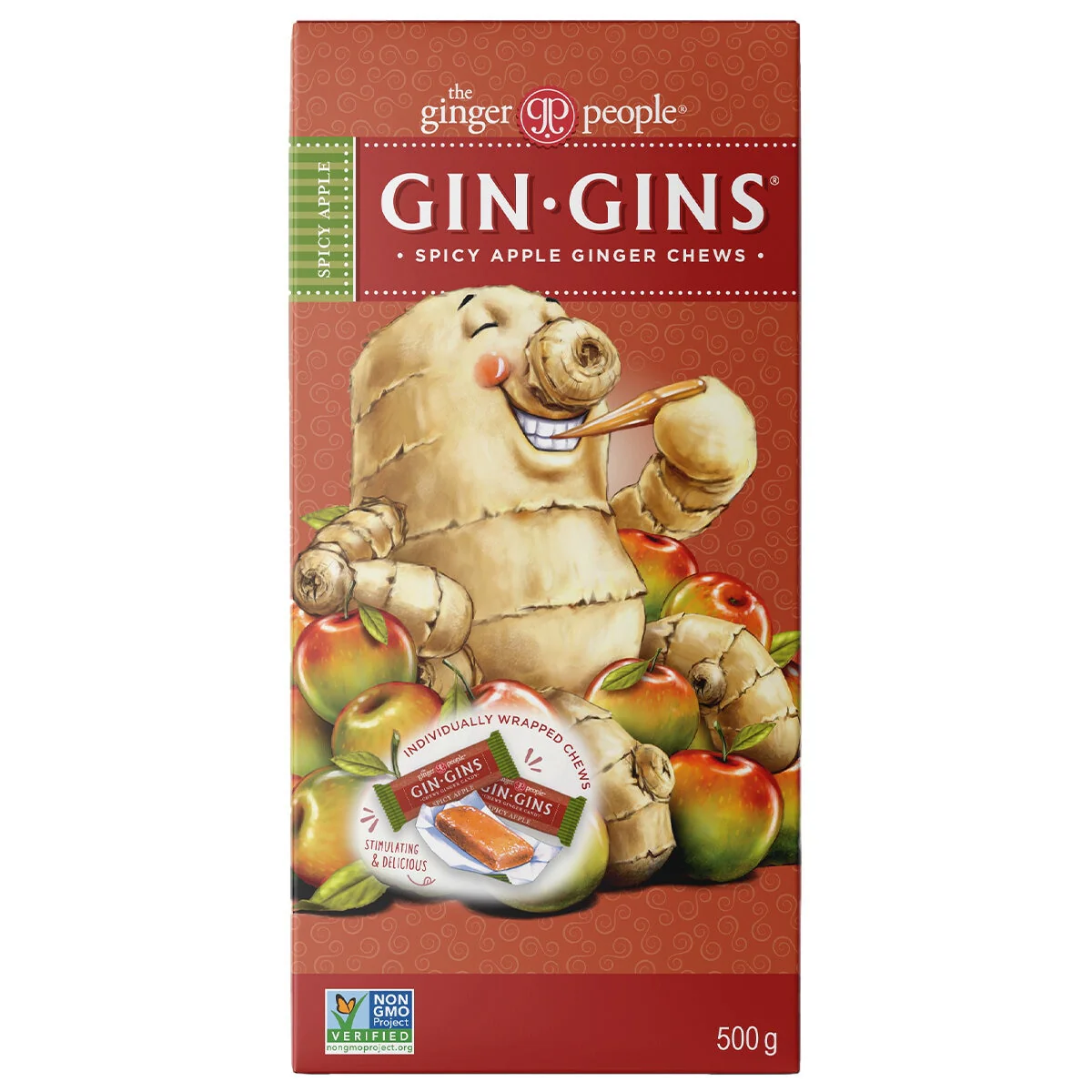 Gin Gins Spicy Apple Ginger Chew 500g Travel Chews The Ginger People