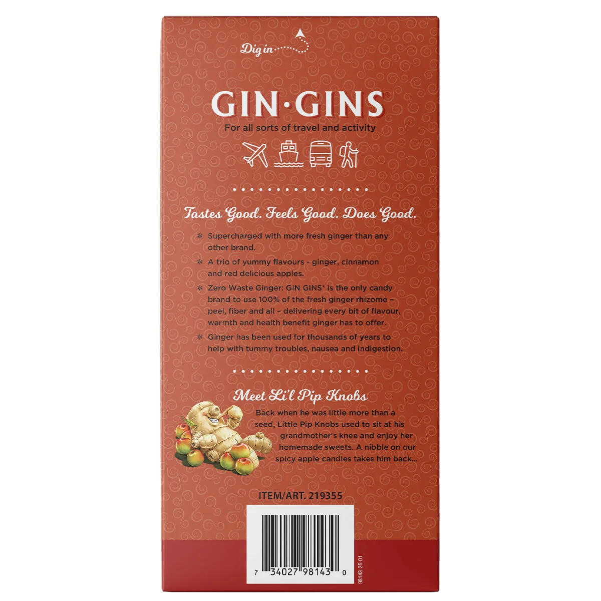 Gin Gins Spicy Apple Ginger Chew 500g Travel Chews The Ginger People - Image 2