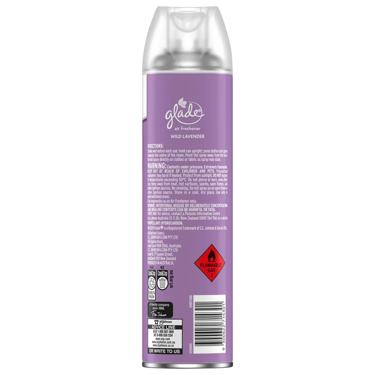Glade 400g Aerosol Air Freshener - Lavender - Natural Fragrance - 65mm x 259mm - Image 2
